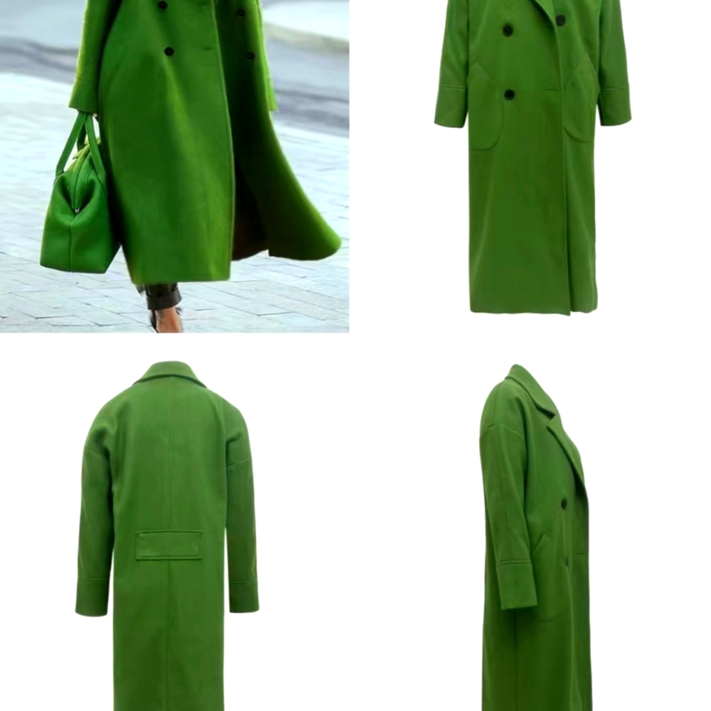 Trench green coat